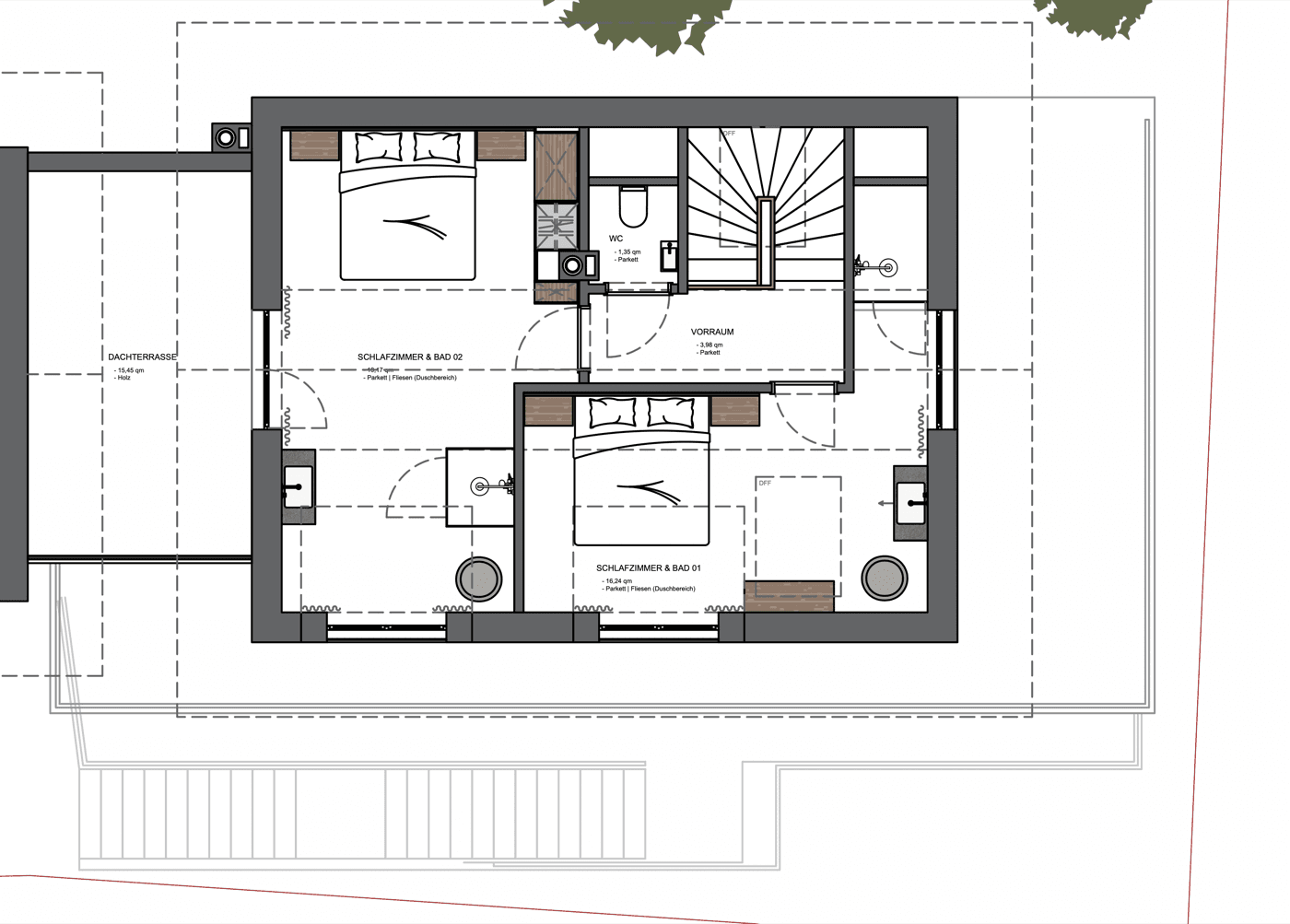 Grundriss Dachgeschoss — Chalet Abies — Hauser Kaibling