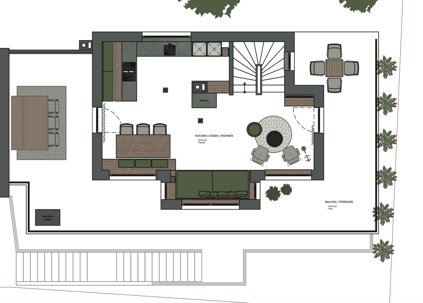 Grundriss Obergeschoss — Chalet Abies — Hauser Kaibling